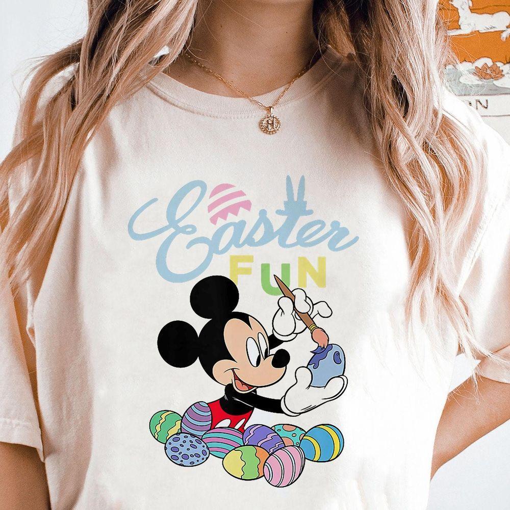 Disney Mickey Easter Fun Painting Eggs Shirt Happy Easter Easter Day T-shirt Happy Easter Shirt Disney Mickey Gift Shirt Hha524 Graphic Printed Merch